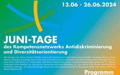 Juni-Tage des Kompetenznetzwerks Antidiskriminierung und Diversitätsorientierung (KNAD)