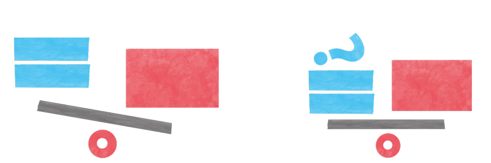 Symbolbild Ausgleich verschiedener Umfrageergebnisse