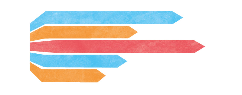 5 verschiedenfarbige Pfeile als llustration zu unseren Angeboten